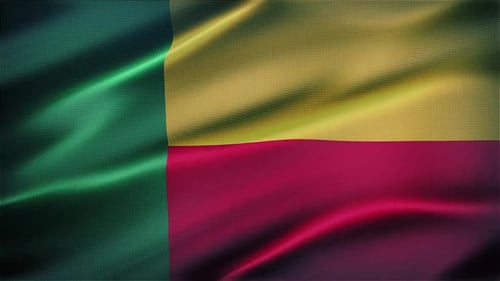 Realistic Benin National Flag Waving in Wind Loop