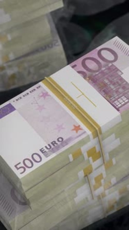 Euro Bills Close Up Financial Wealth Background Vertical