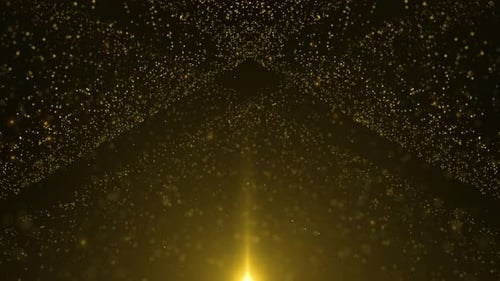 Golden Shimmering Particles Light Awards Celebration Background
