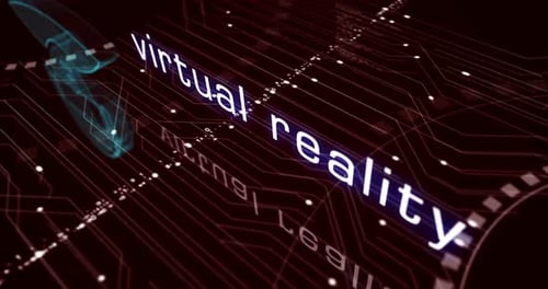 Virtual reality VR symbols loop cyber concept