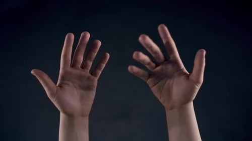 Closeup Man Hands Touching Metaverse. Unrecognizable Person Trying Virtual Reality Videogame. Anonym