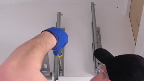 Installing Drawer Slides in Cabinet with Tools
