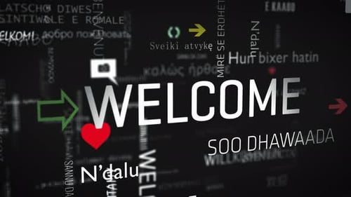 Welcome Multilingual Kinetic Typography Title Animation