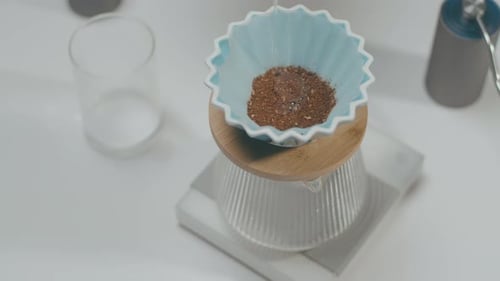 Pour Over Coffee Making on White Table