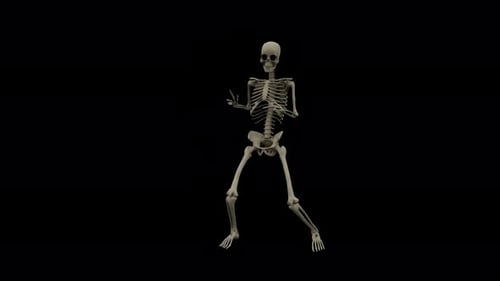 Langes Skeleton-Tanz-Loop mit Alpha-Kanal 1