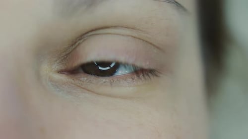 Macro Shot of Woman Eye Open