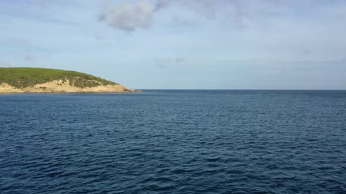 Aerial view of Ibiza Island, Balearic Island, Spain.