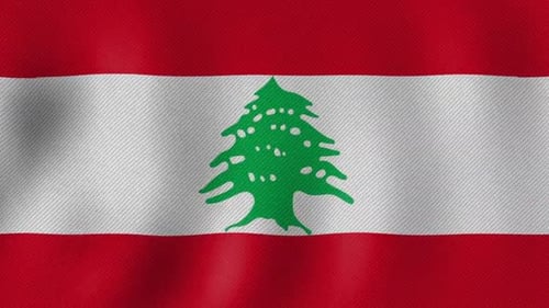 Lebanon Flag Waving Seamless Loop National Symbol