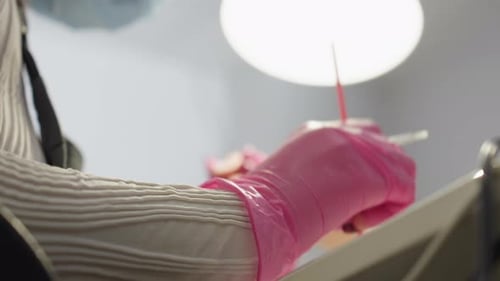 Close Up of Manicure in Nail Salon