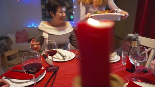 Family Gathering for Festive Meal at Home