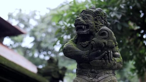 Statue of an Evil Monkey in the Forest