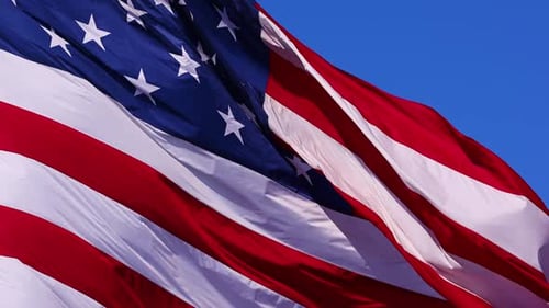 American Flag Waving Proudly in the Wind