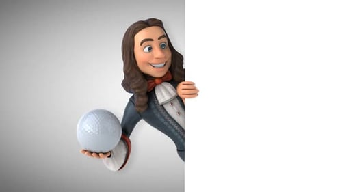 Animation 3D d'un homme de dessin animé en costume baroque historique