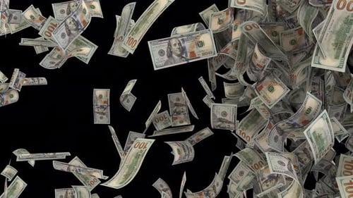 Dynamic Usd Money Bills Transition From Horizontal Side To Vertical