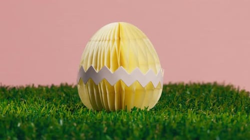 Honeycomb Easter Egg on Artificial Grass