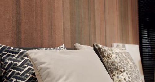 Throw Pillows With Geometric Patterns on Couch