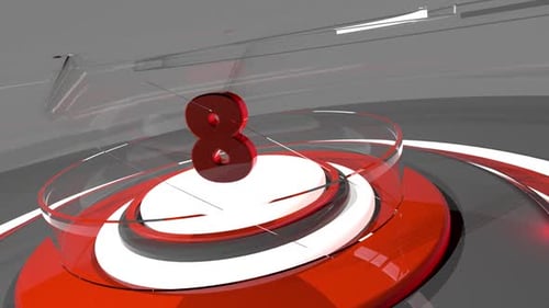 Modern 3D Countdown with Rotating Geometric Shapes