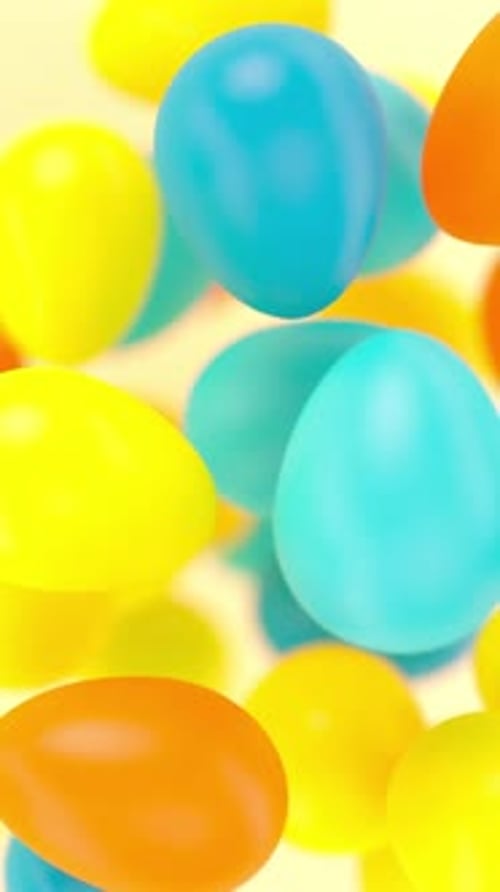 Colorful Easter Eggs Falling Abstract Background