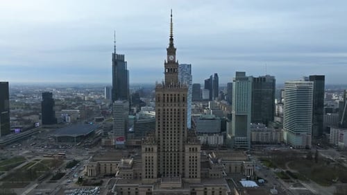 Aerial View Palace of Culture and Science in Warsaw Poland