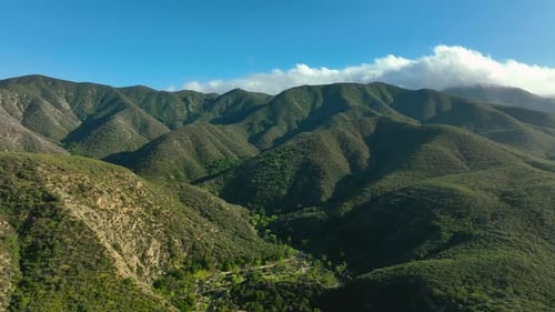 Palomar Mountain and he Peninsular range, California - push in drone view on a sunny day