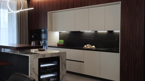 Modern Kitchen Interior with Sleek Design Elements