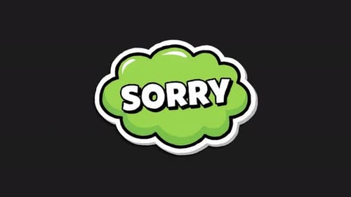 Animated Cartoon Style Speech Bubble with Sorry Text