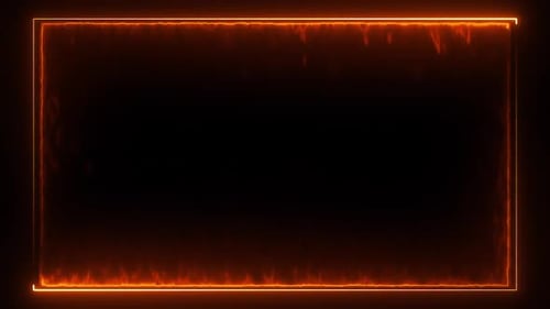 Golden Neon Rectangle Border Loop V21