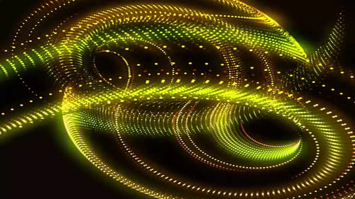 Abstract Swirling Golden Green Particles Seamless Loop Background