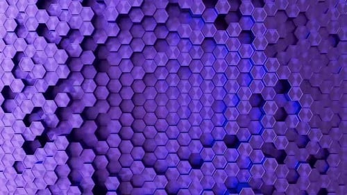 Abstract Purple Hexagon Pattern Looping Background