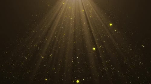 Cinematic Golden Particles Floating with Light Rays Background