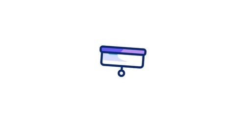 Flat Design Projector Screen Strategy Icon Animation