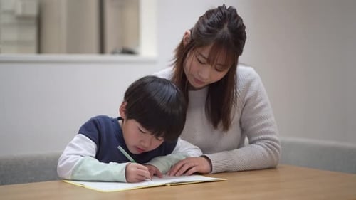 parent and child studying