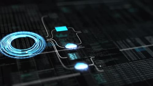 Futuristic Digital Data Network Connection Animation