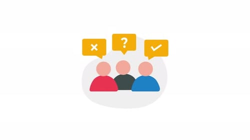 Animated Flat Design Icon of People Making Decisions