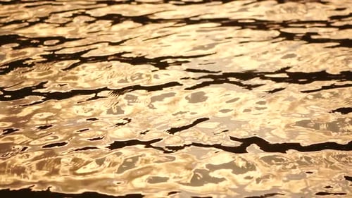 Sun Reflecting on Sparkling Sea Lake Water Surface Ocean at Sunset Sunrise Sunrays Flickering in