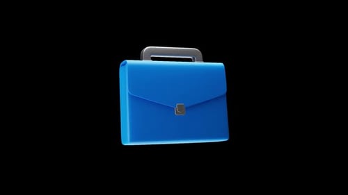 Briefcase 3D Animation | Alpha Channel