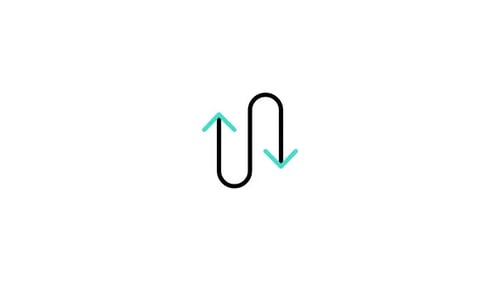Animiertes Symbol mit doppelter Pfeillinie