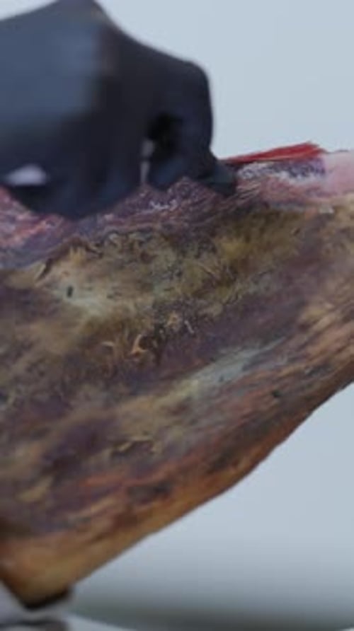 Chef Slicing Jamon Iberico with Precision