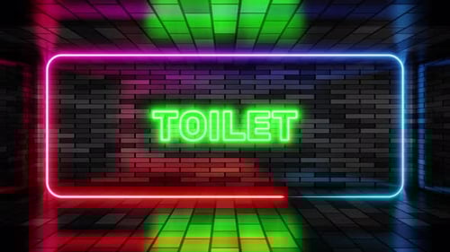 Vibrant Neon Sign Loop with Text on Brick Wall