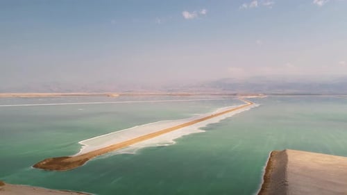 Dead Sea Desert 4k drone wonder of the world salt sea