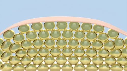 3D Skin Care Serum Drops Into Skin Cell UV Shield Protect Fix Collagen