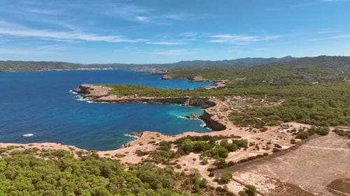 The West Coast of Ibiza in the Summer Aerial View