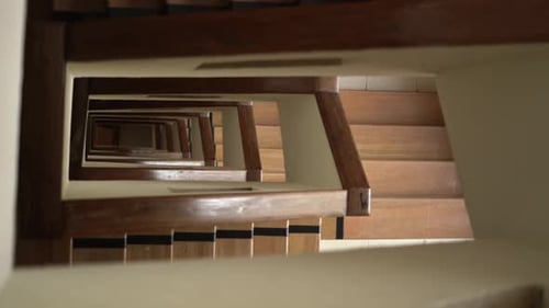 staircase circules spiral top view shadow passing down