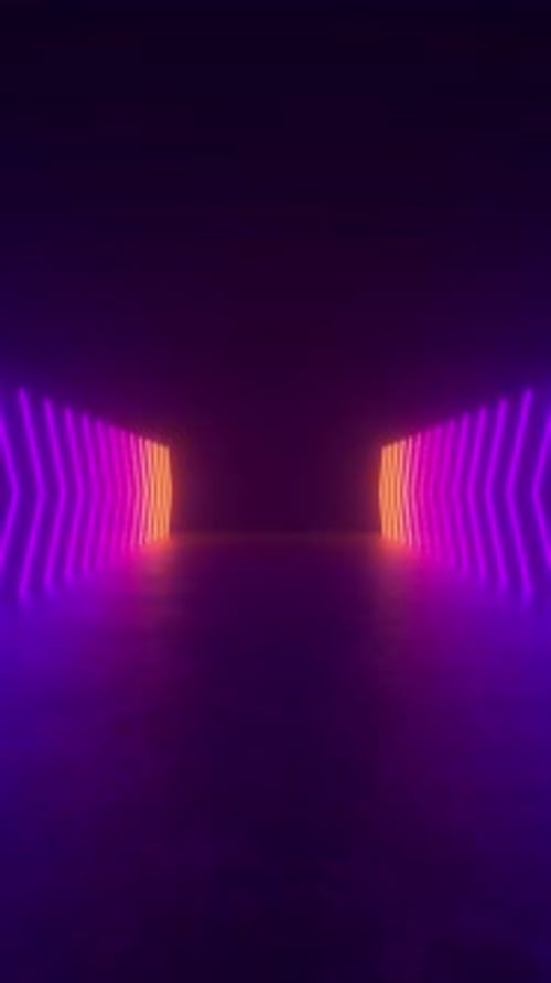 Electric Neon Light Tunnel Loop Background Animation