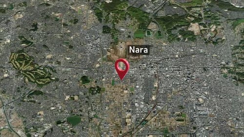 Nara City Zoom (Japan) from Space to Earth