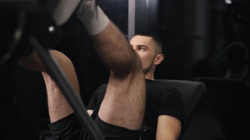 Gym Equipment Fit Male Athlete Leg Muscle