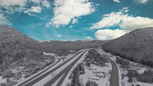 Beauty highway in canada mountains