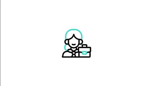 Animated Business Person Icon in Flat Design Style