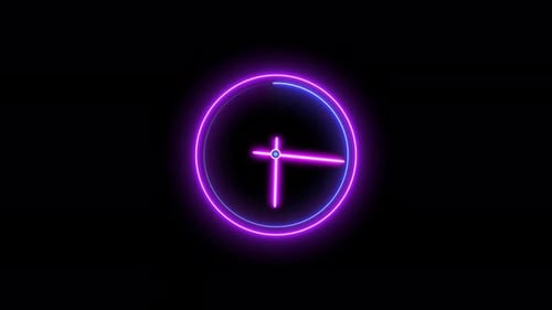 Analog digital technology well clock animation on the 24 hours always rotating