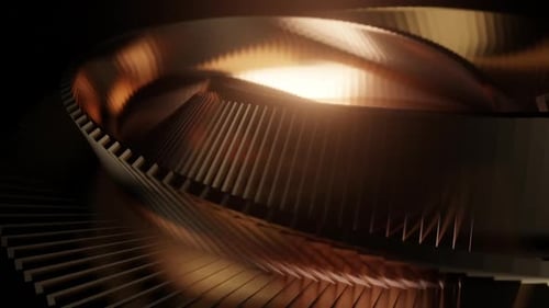 Golden Geometric Rotating Blades Loop Background